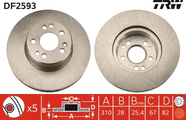 TRW DF2593 - Kočioni disk www.molydon.hr