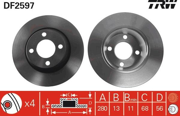 TRW DF2597 - Kočioni disk www.molydon.hr