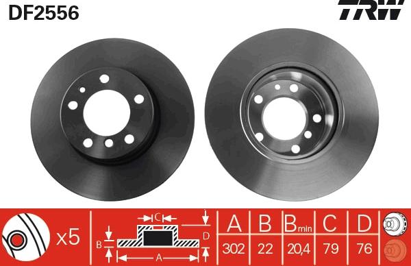 TRW DF2556 - Kočioni disk www.molydon.hr