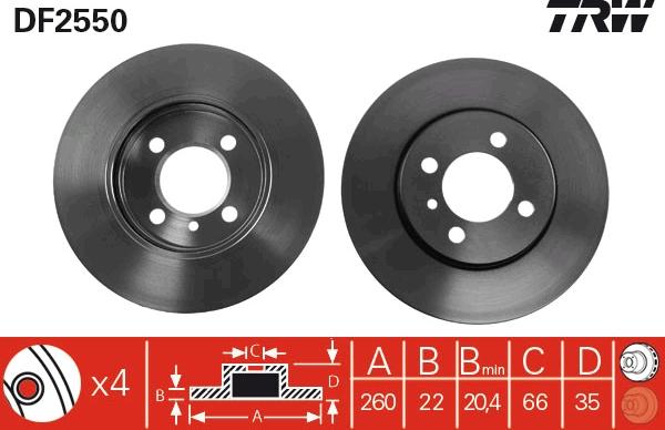 TRW DF2550 - Kočioni disk www.molydon.hr