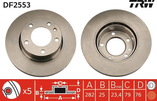 TRW DF2553 - Kočioni disk www.molydon.hr