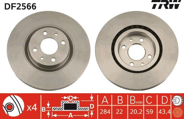 TRW DF2566 - Kočioni disk www.molydon.hr