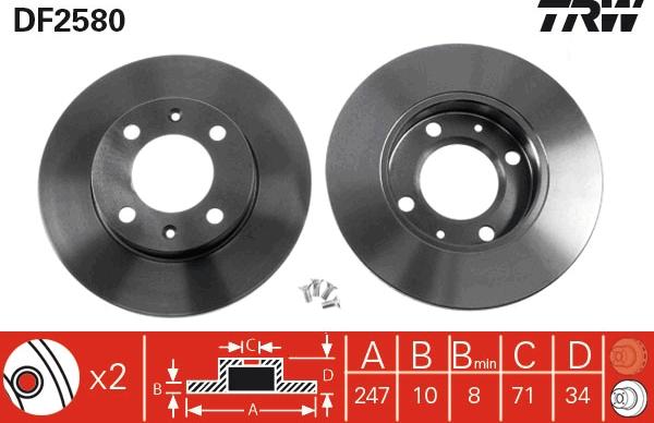 TRW DF2580 - Kočioni disk www.molydon.hr