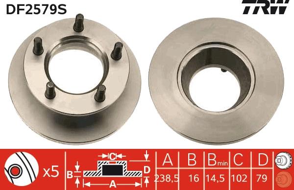 TRW DF2579S - Kočioni disk www.molydon.hr