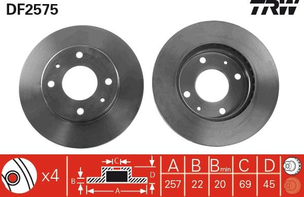 TRW DF2575 - Kočioni disk www.molydon.hr