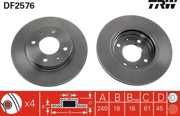 TRW DF2576 - Kočioni disk www.molydon.hr