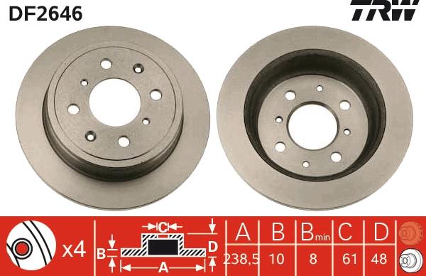 TRW DF2646 - Kočioni disk www.molydon.hr