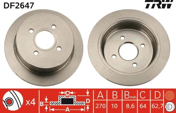 TRW DF2647 - Kočioni disk www.molydon.hr