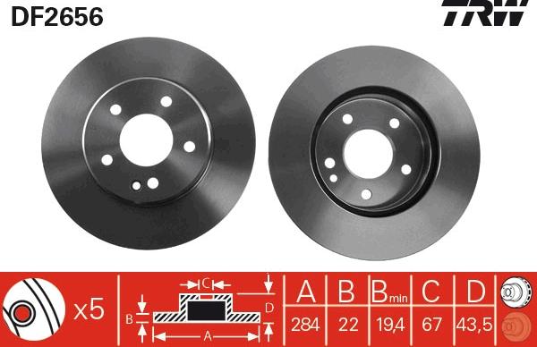 TRW DF2656 - Kočioni disk www.molydon.hr