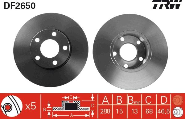 TRW DF2650 - Kočioni disk www.molydon.hr