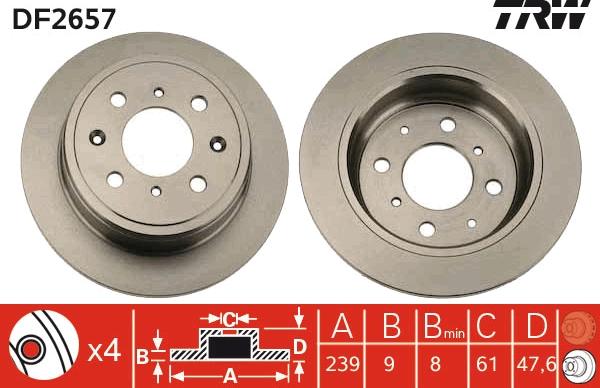 TRW DF2657 - Kočioni disk www.molydon.hr