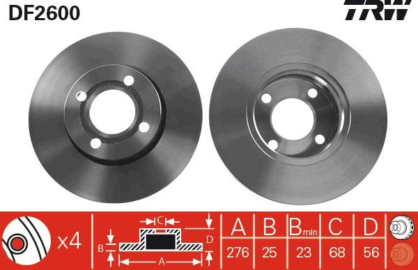 TRW DF2600 - Kočioni disk www.molydon.hr