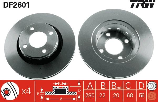 TRW DF2601 - Kočioni disk www.molydon.hr