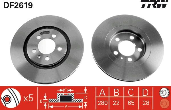 TRW DF2619 - Kočioni disk www.molydon.hr