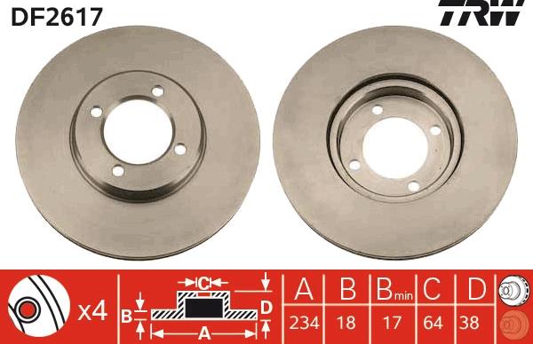 TRW DF2617 - Kočioni disk www.molydon.hr