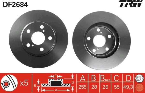 TRW DF2684 - Kočioni disk www.molydon.hr