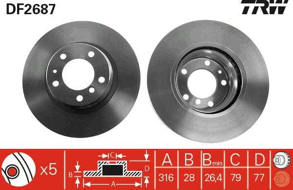 TRW DF2687 - Kočioni disk www.molydon.hr