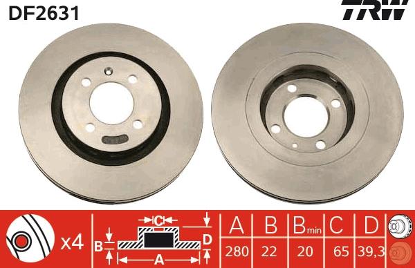 TRW DF2631 - Kočioni disk www.molydon.hr