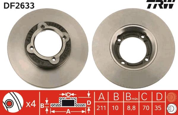 TRW DF2633 - Kočioni disk www.molydon.hr