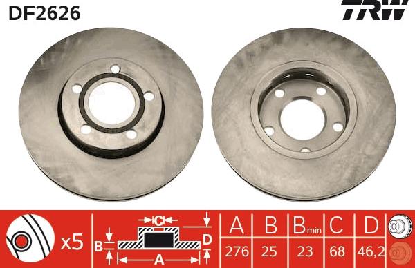 TRW DF2626 - Kočioni disk www.molydon.hr