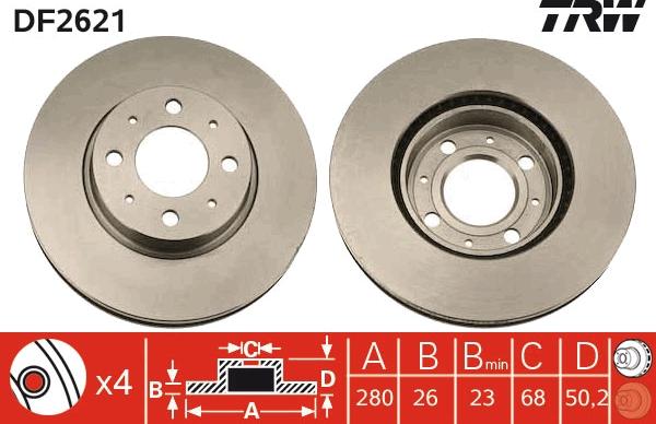 TRW DF2621 - Kočioni disk www.molydon.hr