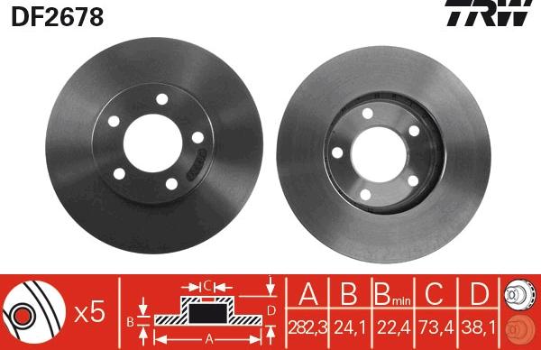 TRW DF2678 - Kočioni disk www.molydon.hr