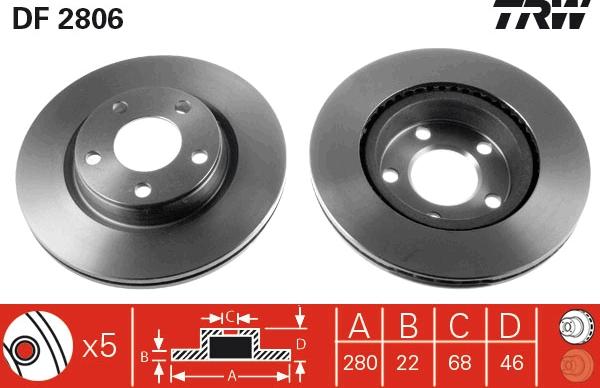 TRW DF2806 - Kočioni disk www.molydon.hr