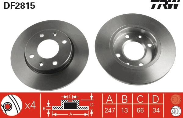 TRW DF2815 - Kočioni disk www.molydon.hr