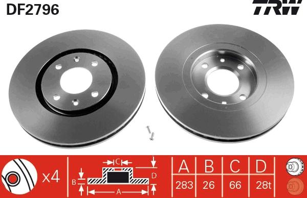 TRW DF2796 - Kočioni disk www.molydon.hr