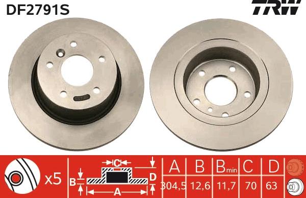 TRW DF2791S - Kočioni disk www.molydon.hr