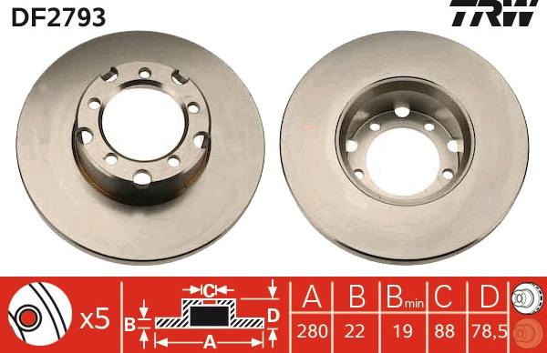 TRW DF2793 - Kočioni disk www.molydon.hr