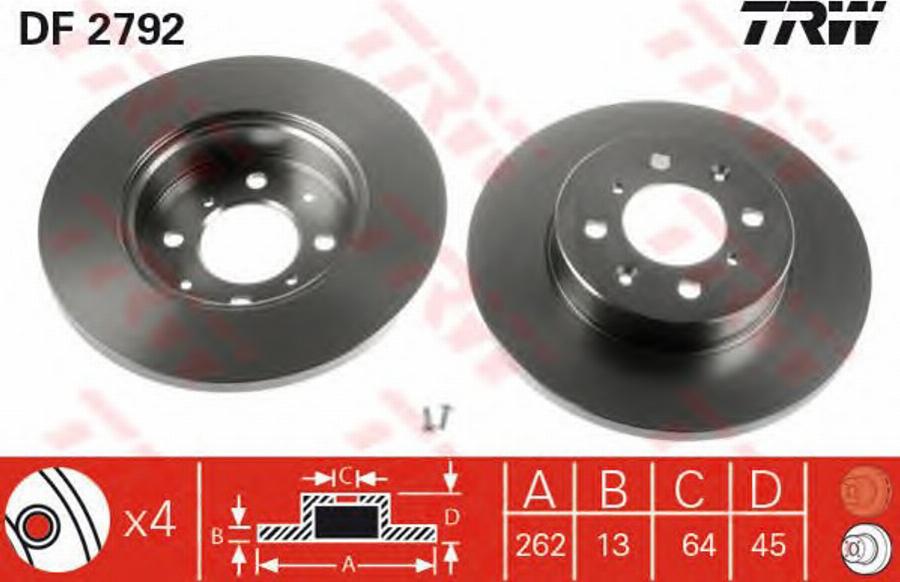 TRW DF2792BP - Kočioni disk www.molydon.hr