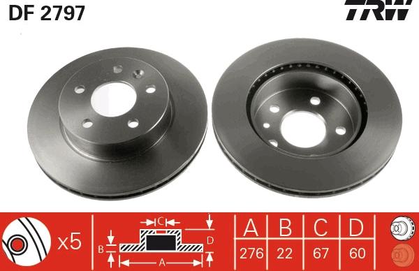 TRW DF2797 - Kočioni disk www.molydon.hr