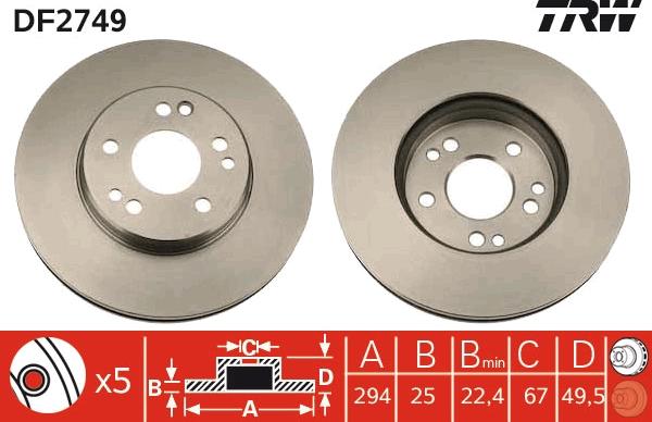 TRW DF2749 - Kočioni disk www.molydon.hr