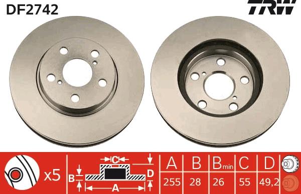 TRW DF2742 - Kočioni disk www.molydon.hr