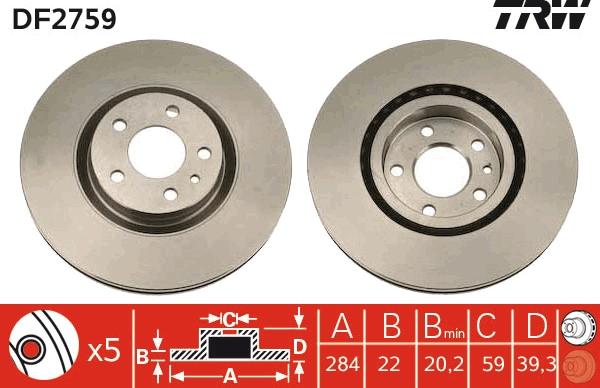 TRW DF2759 - Kočioni disk www.molydon.hr