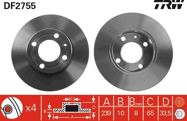 TRW DF2755 - Kočioni disk www.molydon.hr