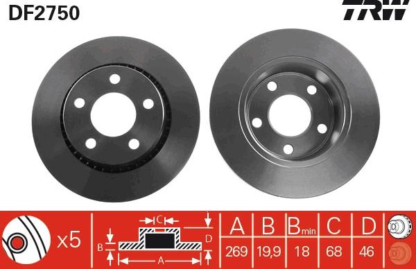 TRW DF2750 - Kočioni disk www.molydon.hr