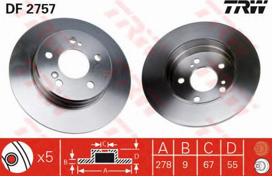 TRW DF2757BP - Kočioni disk www.molydon.hr