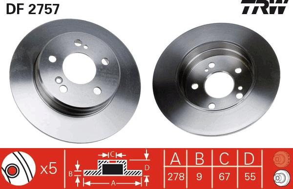 TRW DF2757 - Kočioni disk www.molydon.hr