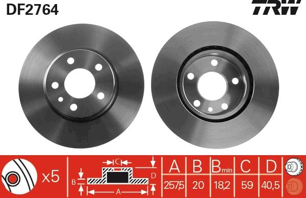 TRW DF2764 - Kočioni disk www.molydon.hr