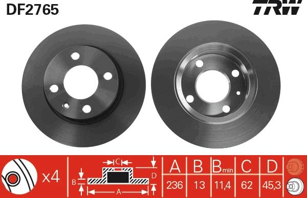 TRW DF2765 - Kočioni disk www.molydon.hr