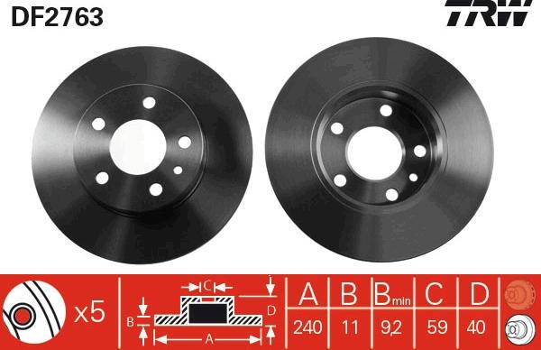 TRW DF2763 - Kočioni disk www.molydon.hr