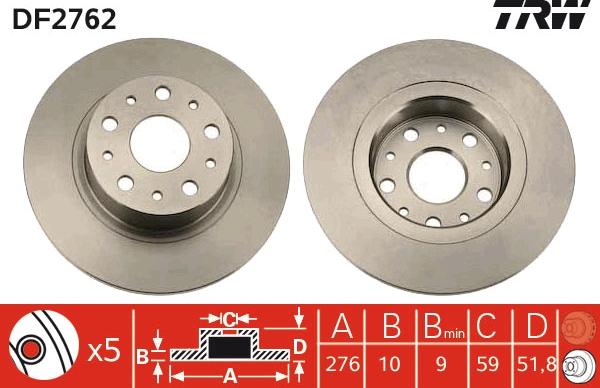 TRW DF2762 - Kočioni disk www.molydon.hr