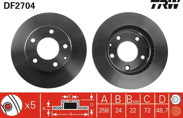 TRW DF2704 - Kočioni disk www.molydon.hr