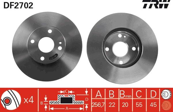 TRW DF2702 - Kočioni disk www.molydon.hr