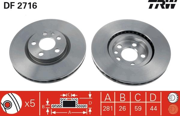 TRW DF2716 - Kočioni disk www.molydon.hr