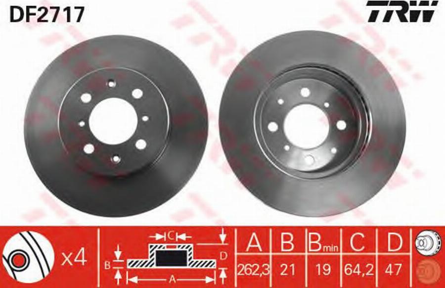 TRW DF2717BP - Kočioni disk www.molydon.hr