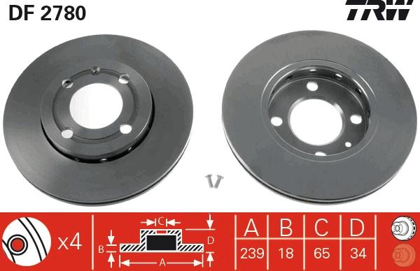 TRW DF2780 - Kočioni disk www.molydon.hr