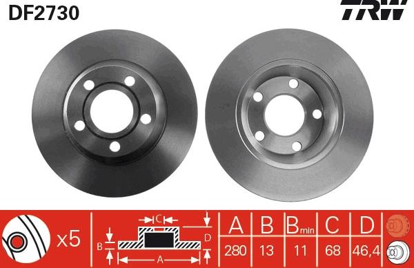 TRW DF2730 - Kočioni disk www.molydon.hr